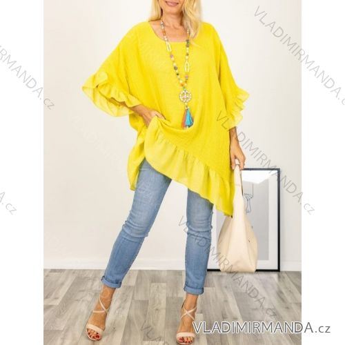 Langes Chiffon-Kurzarmkleid für Damen (S/M ONE SIZE) ITALIAN FASHION IMWGM23456