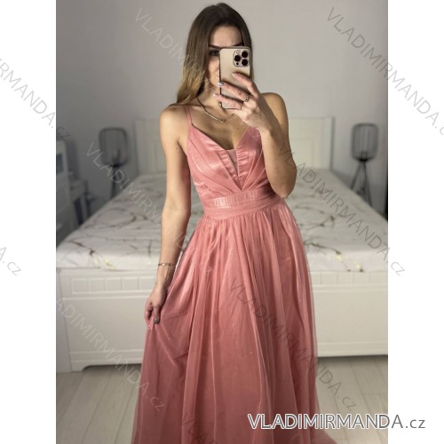 Trägerloses langes Partykleid für Damen (Einheitsgröße S/M) ITALIAN FASHION IMPSH2360055 -   růžová starorůžová -   S / M