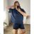 Langarm-Hemdkleid für Damen (S/M EINHEITSGRÖSSE) ITALIAN FASHION IMWD232607  dunkelblau