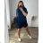 Langarm-Hemdkleid für Damen (S/M EINHEITSGRÖSSE) ITALIAN FASHION IMWD232607  dunkelblau