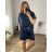 Langarm-Hemdkleid für Damen (S/M EINHEITSGRÖSSE) ITALIAN FASHION IMWD232607  dunkelblau