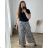 Damen-Set aus langen Hosen und Langarmhemd in Übergröße (L/XL/2XL Einheitsgröße) POLISH FASHION IMWT23BELLA -   hnědá gepard -