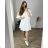 Sommerliches Musselin-Carmen-Kleid für Damen (46/50 EINHEITSGRÖSSE) ITALIAN FASHION IMBM24061 52/54 weiß