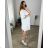 Sommerliches Musselin-Carmen-Kleid für Damen (46/50 EINHEITSGRÖSSE) ITALIAN FASHION IMBM24061 52/54 weiß