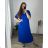 Langes Maxi-Sommer-Freizeitkleid mit kurzen Ärmeln für Damen (52/54/56 EINHEITSGRÖSSE) ITALIAN FASHION IMD24213