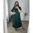 Langes Maxi-Sommer-Freizeitkleid mit kurzen Ärmeln für Damen (52/54/56 EINHEITSGRÖSSE) ITALIAN FASHION IMD24213 -   modrá petrolejová -   56/58