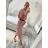 Langes Chiffon-Kurzarmkleid für Damen (S/M ONE SIZE) ITALIAN FASHION IMWGS231048 -   zelená khaki -   44/46