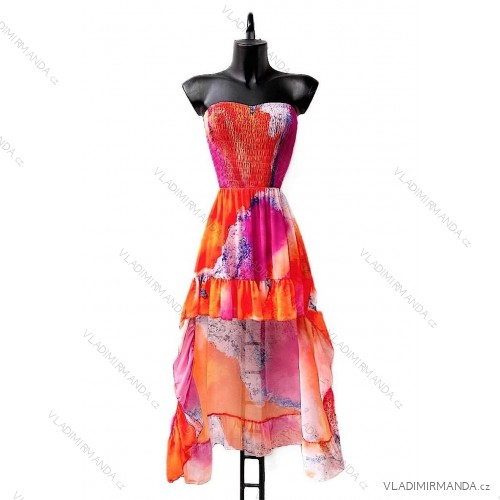 Langärmeliges Sommerkleid für Damen (Einheitsgröße S/M) ITALIAN FASHION IMPES238990 oranžová S / M