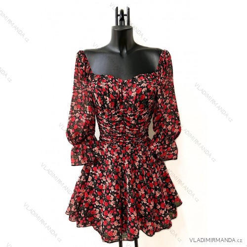 Langärmeliges Sommerkleid für Damen (Einheitsgröße S/M) ITALIAN FASHION IMPES238990 rot S / M