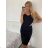 Midi-Sommerkleid mit Trägern für Damen (S/M EINHEITSGRÖSSE) ITALIAN FASHION IMWB23135 -   schwarz -   XS/S