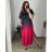 Shirt verlängert 3/4 Langarm Damen (L/XL/2XL ONE SIZE) ITALIAN FASHION IM423025 58/60 růžová světlá