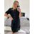 Damen Langarm Rollkragen Kleid (uni s-l) ITALIENISCHE MODE IM720011