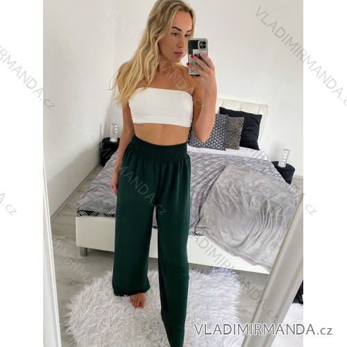 Lange Damenhose (XL/2XL/3XL ONE SIZE) ITALIAN FASHION IMC24019 -   zelená smaragdová -   M / L
