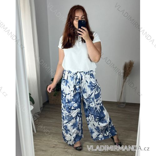 Lange Sommer-Haremshose für Damen (42/44/46 Einheitsgröße) ITALIAN FASHION IM424361 52/54 dunkelblau