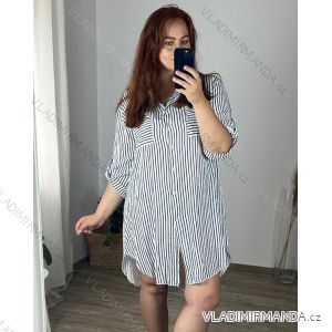 Kurzarmhemd Kleid Kleid (uni L-2XL) ITALIENISCH MODA IMS20002
