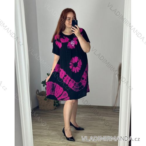 Lässiges Kurzarmkleid für Damen in Übergröße (48/52 EINHEITSGRÖSSE) ITALIAN FASHION IMBM24082