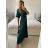Langes Chiffon-Kurzarmkleid für Damen (S/M ONE SIZE) ITALIAN FASHION IMWGS231048