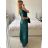 Langes Chiffon-Kurzarmkleid für Damen (S/M ONE SIZE) ITALIAN FASHION IMWGS231048