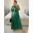 Langes Chiffon-Kurzarmkleid für Damen (S/M ONE SIZE) ITALIAN FASHION IMWGS231048