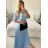 Langes Chiffon-Kurzarmkleid für Damen (S/M ONE SIZE) ITALIAN FASHION IMWGS231048