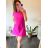 Sommerkleid Langarm geblümte Damen (UNI S / L) ITALIAN FASHION IMK20150 36 růžová neon