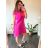 Sommerkleid Langarm geblümte Damen (UNI S / L) ITALIAN FASHION IMK20150 36 růžová neon