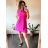 Sommerkleid Langarm geblümte Damen (UNI S / L) ITALIAN FASHION IMK20150 36 růžová neon