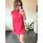 Sommerkleid Langarm geblümte Damen (UNI S / L) ITALIAN FASHION IMK20150 36 dunkelrosa