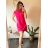 Sommerkleid Langarm geblümte Damen (UNI S / L) ITALIAN FASHION IMK20150 36 dunkelrosa