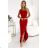 317-4 Langes Kleid mit einer Schulter - rot