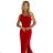 317-4 Langes Kleid mit einer Schulter - rot