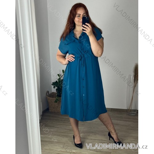 Shirt verlängert 3/4 Langarm Damen (L/XL/2XL ONE SIZE) ITALIAN FASHION IM423025 50/52 dunkles Petroleum