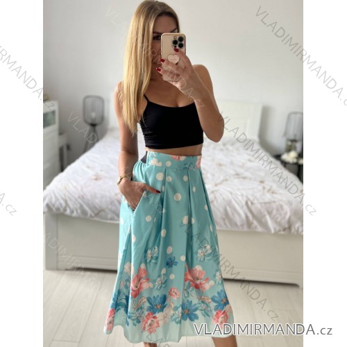 Mittellanger Damenrock (Einheitsgröße S/M) ITALIAN FASHION IMM23HG3154 -   türkis -   S / M