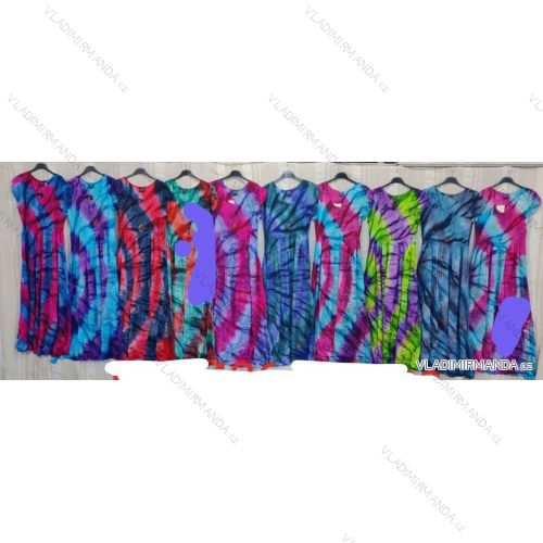 Indian Summer Kurzarm-Damenkleid in Übergröße (54/58 EINHEITSGRÖSSE) ITALIAN FASHION IMBM24072