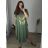 Langes, übergroßes Kurzarmkleid für Damen, Viskose, Übergröße (2XL/3XL/4XL, EINZIGE GRÖSSE), ITALIAN FASHION IMD22450/DR, Rosa, 2XL/3XL