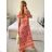 Damen-Sommerkleid mit kurzen Ärmeln und Fransen im Carmen-Stil (M/L, XL/2XL, Einheitsgröße) ITALIAN FASHION IMB23B231 M / L pink