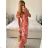 Damen-Sommerkleid mit kurzen Ärmeln und Fransen im Carmen-Stil (M/L, XL/2XL, Einheitsgröße) ITALIAN FASHION IMB23B231 M / L pink