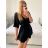 Kleid Oversize Kurzarm Damen (4XL/5XL ONE SIZE) ITALSKÁ MÓDA IM422026 M / L schwarz