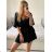 Kleid Oversize Kurzarm Damen (4XL/5XL ONE SIZE) ITALSKÁ MÓDA IM422026 M / L schwarz
