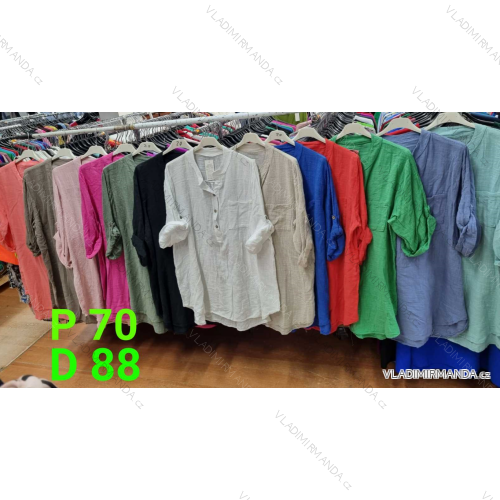 Damen-Tunika in Übergröße mit kurzen Ärmeln (42/58 Einheitsgröße) ITALIAN FASHION IMBM24053