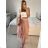 Elegantes Langarmkleid für Damen (S / M ONE SIZE) ITALIENISCHE MODE IMWP21u3727 -   beige -   S / M