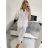 Langes Chiffon-Kurzarmkleid für Damen (S/M ONE SIZE) ITALIAN FASHION IMWGM23456 -   modrá džínová -   M / L