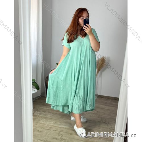 Šaty košilové oversize krátký rukáv dámské (M/L//XL ONE SIZE) ITALSKÁ MÓDA IM422525