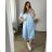 Šaty košilové oversize krátký rukáv dámské (M/L//XL ONE SIZE) ITALSKÁ MÓDA IM422525 56/58 hellblau