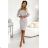 Damen-Freizeitkleid mit langen Ärmeln und Gürtel (Einheitsgröße S/M/L) ITALIAN FASHION IMHMS24289 M beige