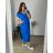 Übergroßes Kleid mit Anhänger, kurze Ärmel, Damen, Übergröße, Baumwolle, Sommer (54/56/58 Einheitsgröße), italienische Mode, IM424381 50/52 modrá královská