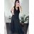 Langes Chiffon-Kurzarmkleid für Damen (S/M ONE SIZE) ITALIAN FASHION IMWGS231048 -   béžová smetanová -   S / M