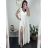 Langes Chiffon-Kurzarmkleid für Damen (S/M ONE SIZE) ITALIAN FASHION IMWGS231048 -   béžová smetanová -   S / M