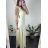 Langes Chiffon-Kurzarmkleid für Damen (S/M ONE SIZE) ITALIAN FASHION IMWGS231048 -   béžová smetanová -   S / M