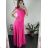 Langes Chiffon-Kurzarmkleid für Damen (S/M ONE SIZE) ITALIAN FASHION IMWGS231048 -   béžová smetanová -   S / M